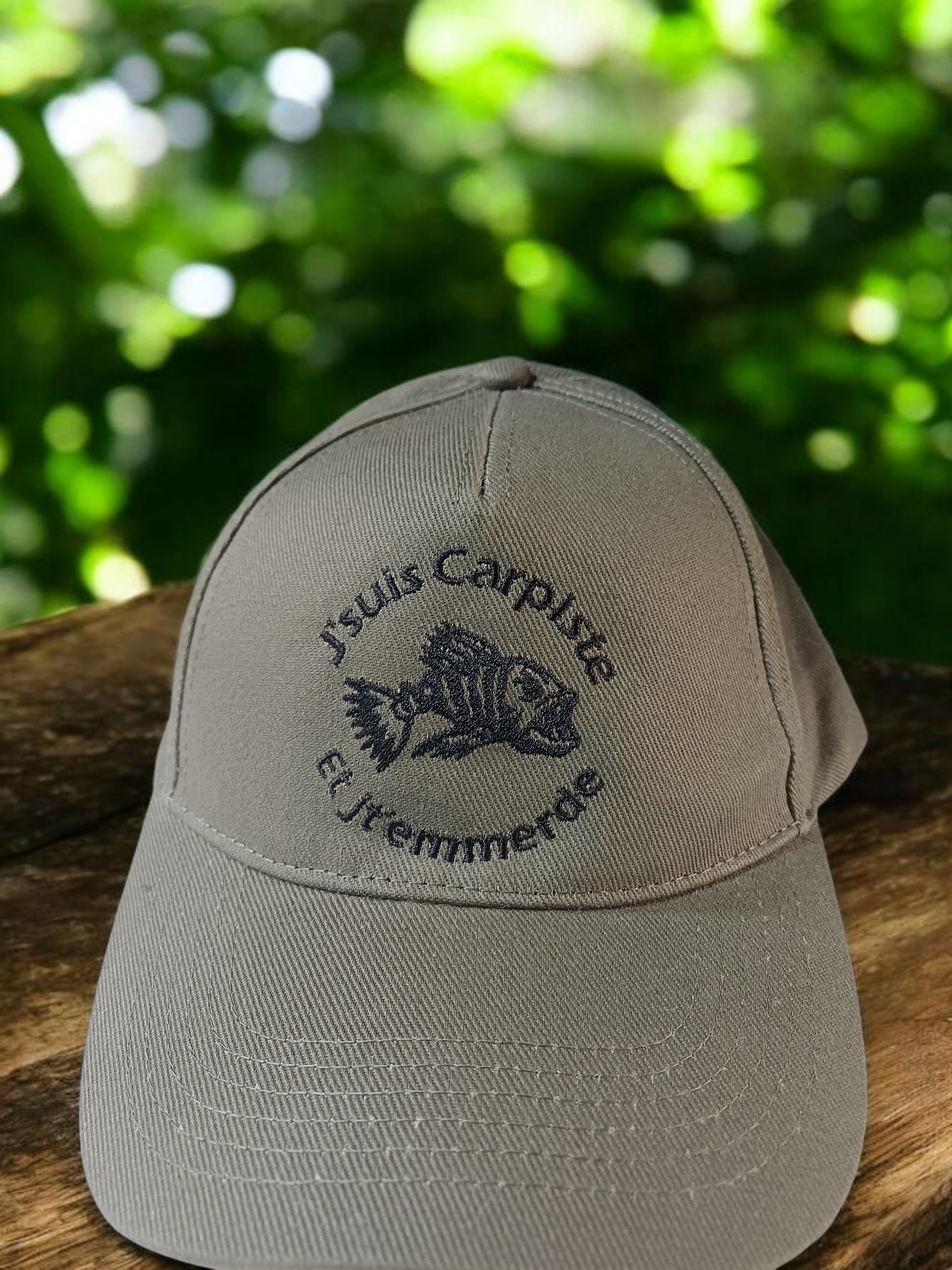 Casquette kaki  brodée