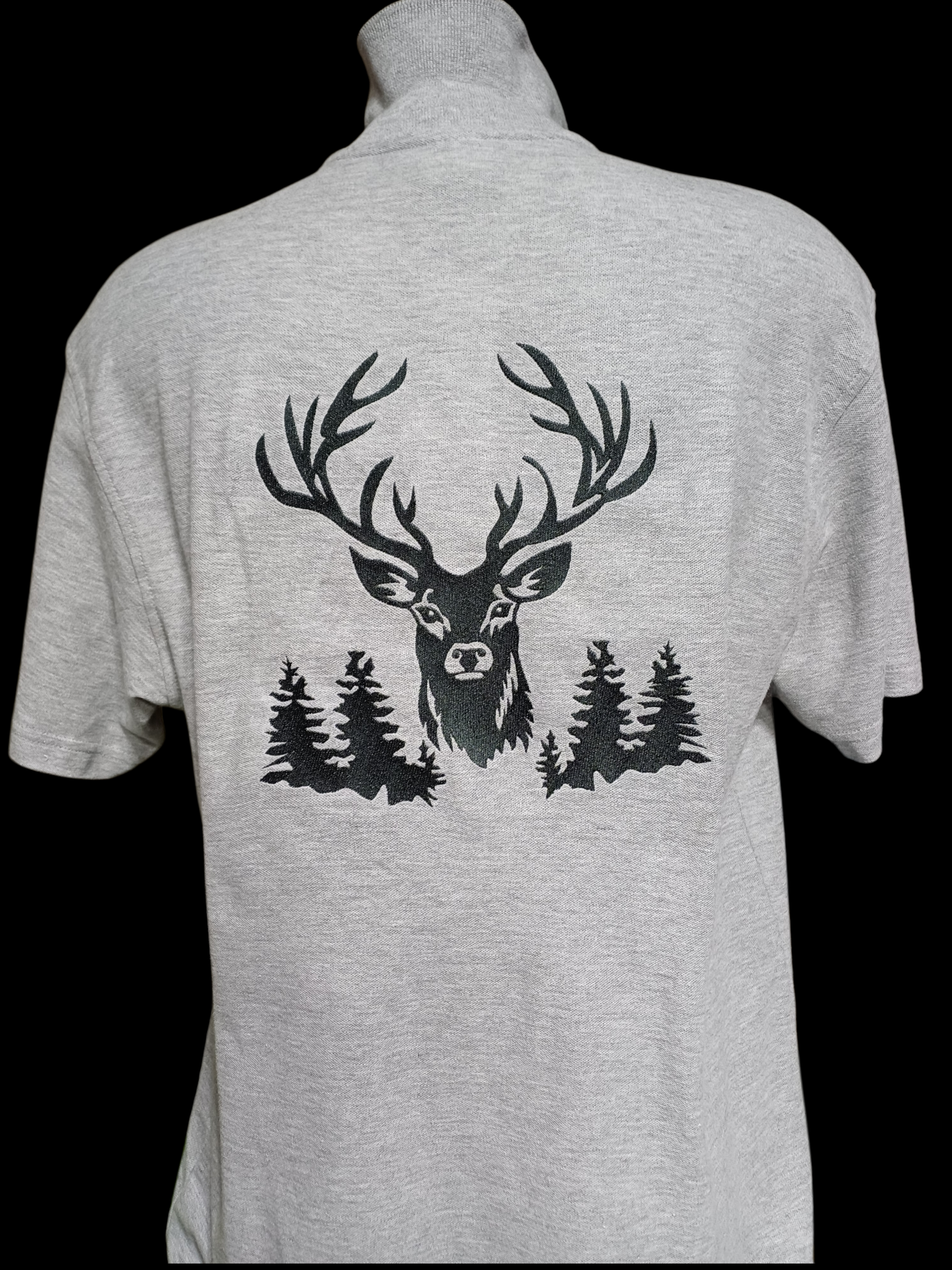 Polo gris brodé Taille XL